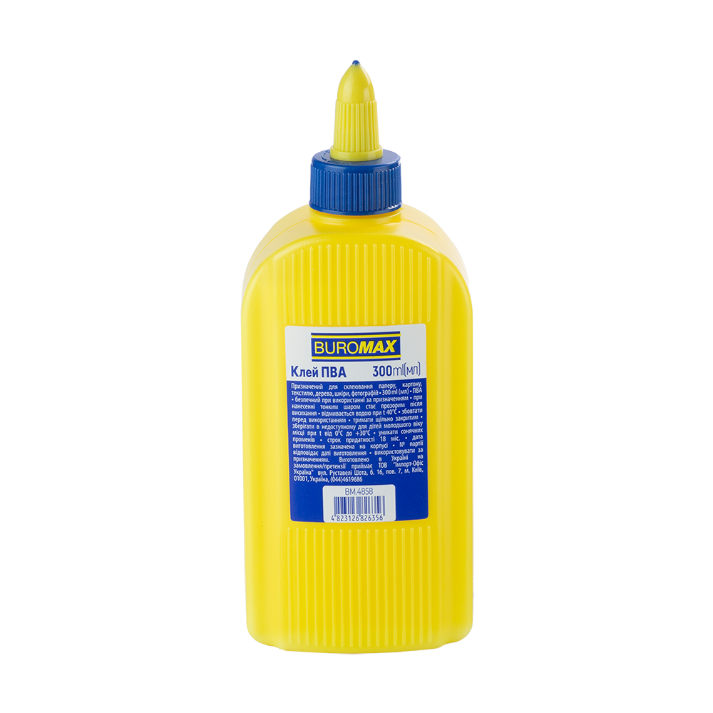 Клей ПВА 300 мл, ковпачок-дозатор BM.4858 BUROMAX